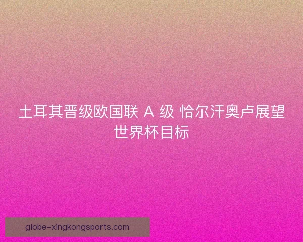 土耳其晋级欧国联 A 级 恰尔汗奥卢展望世界杯目标